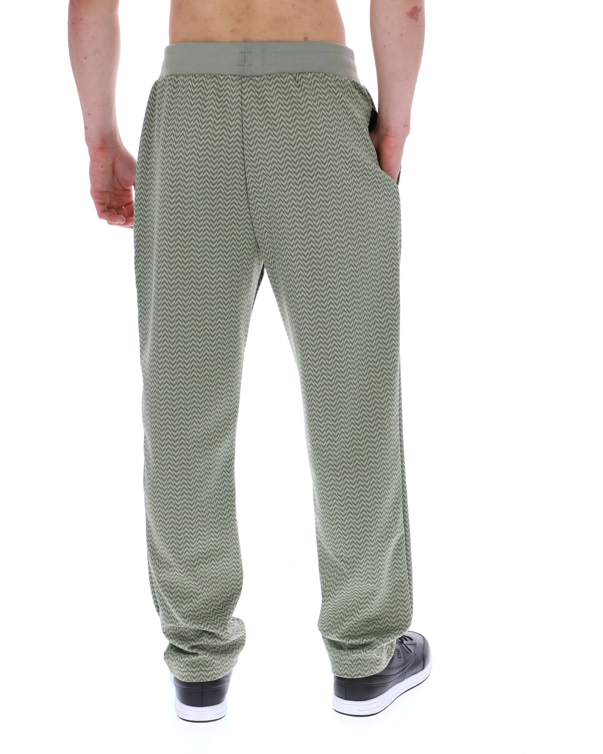 Sea Foam Edward Herringbone Pant - Khaki Green