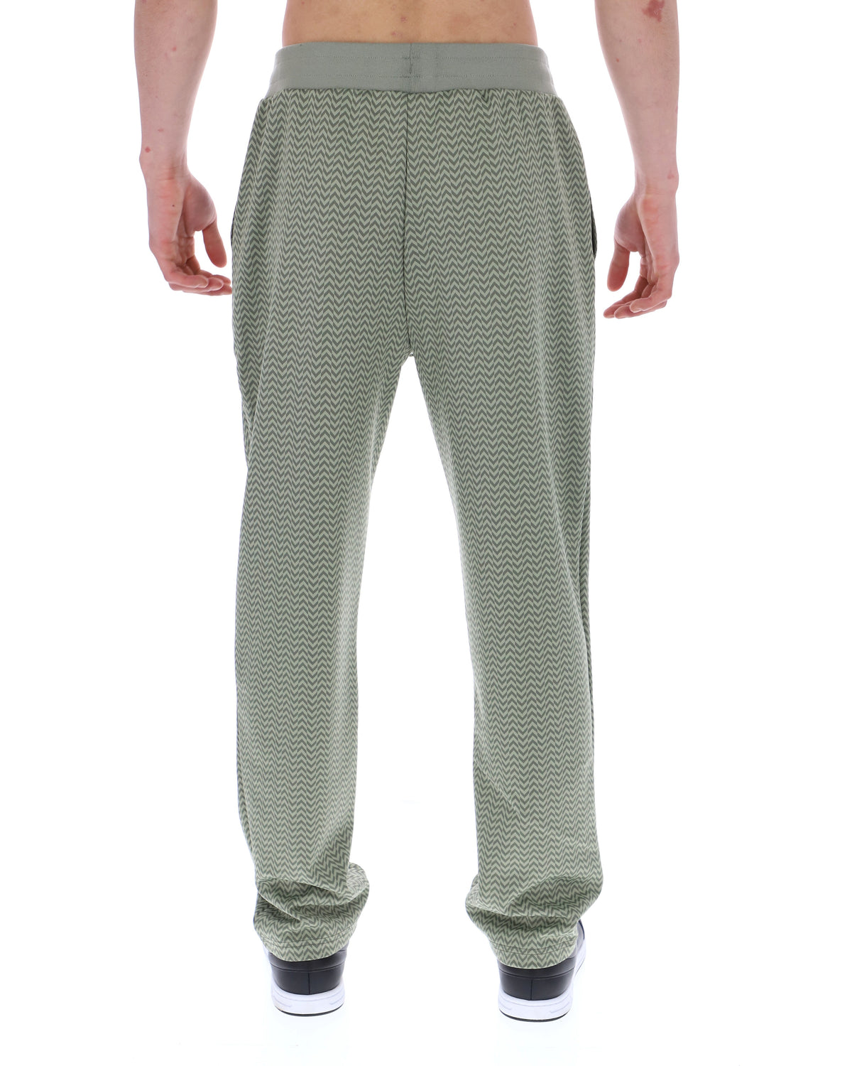 Sea Foam Edward Herringbone Pant - Khaki Green