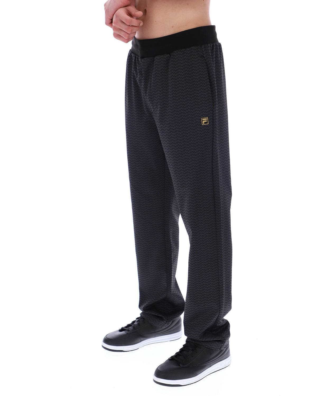 Black Edward Herringbone Pant - Black