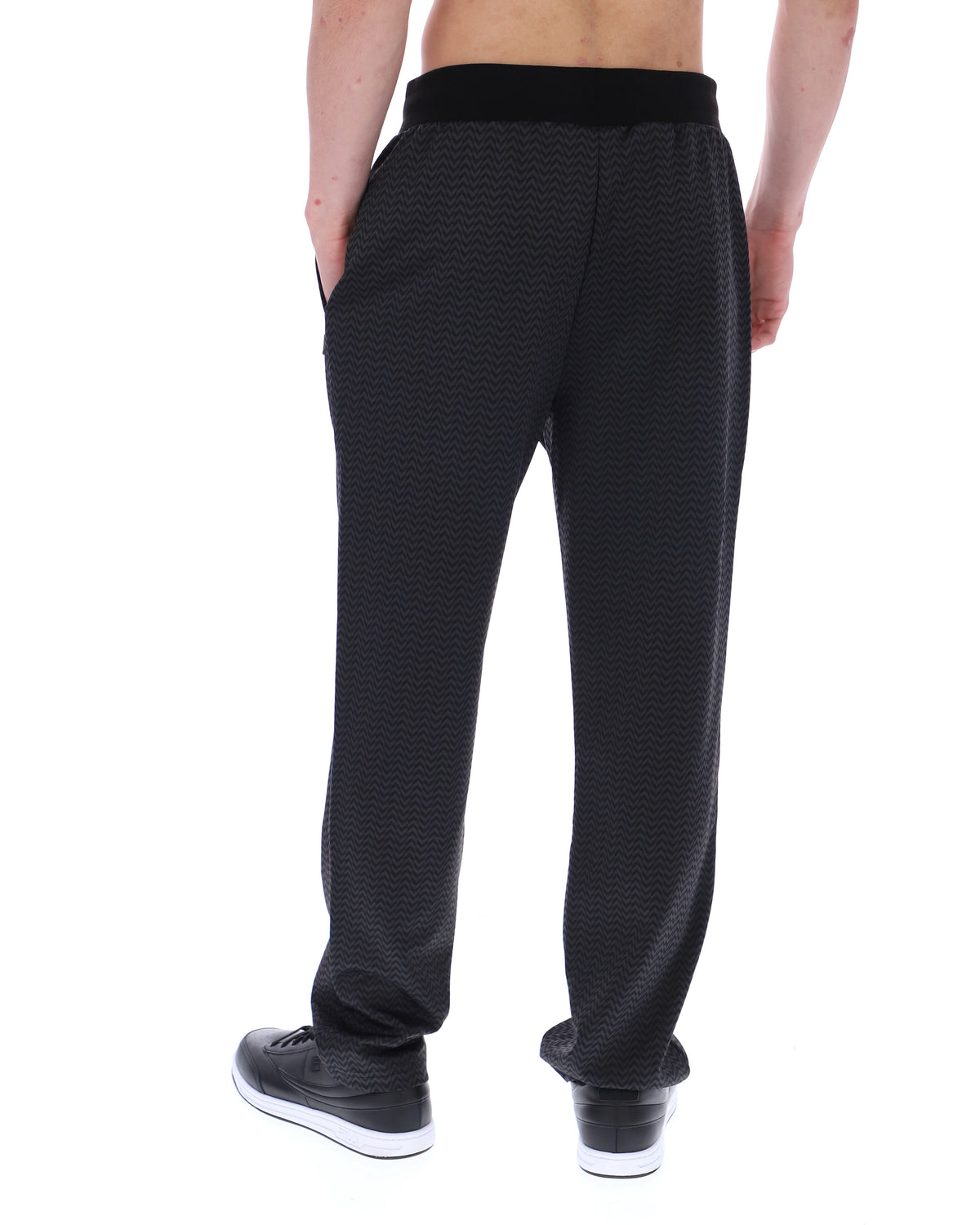 Black Edward Herringbone Pant - Black