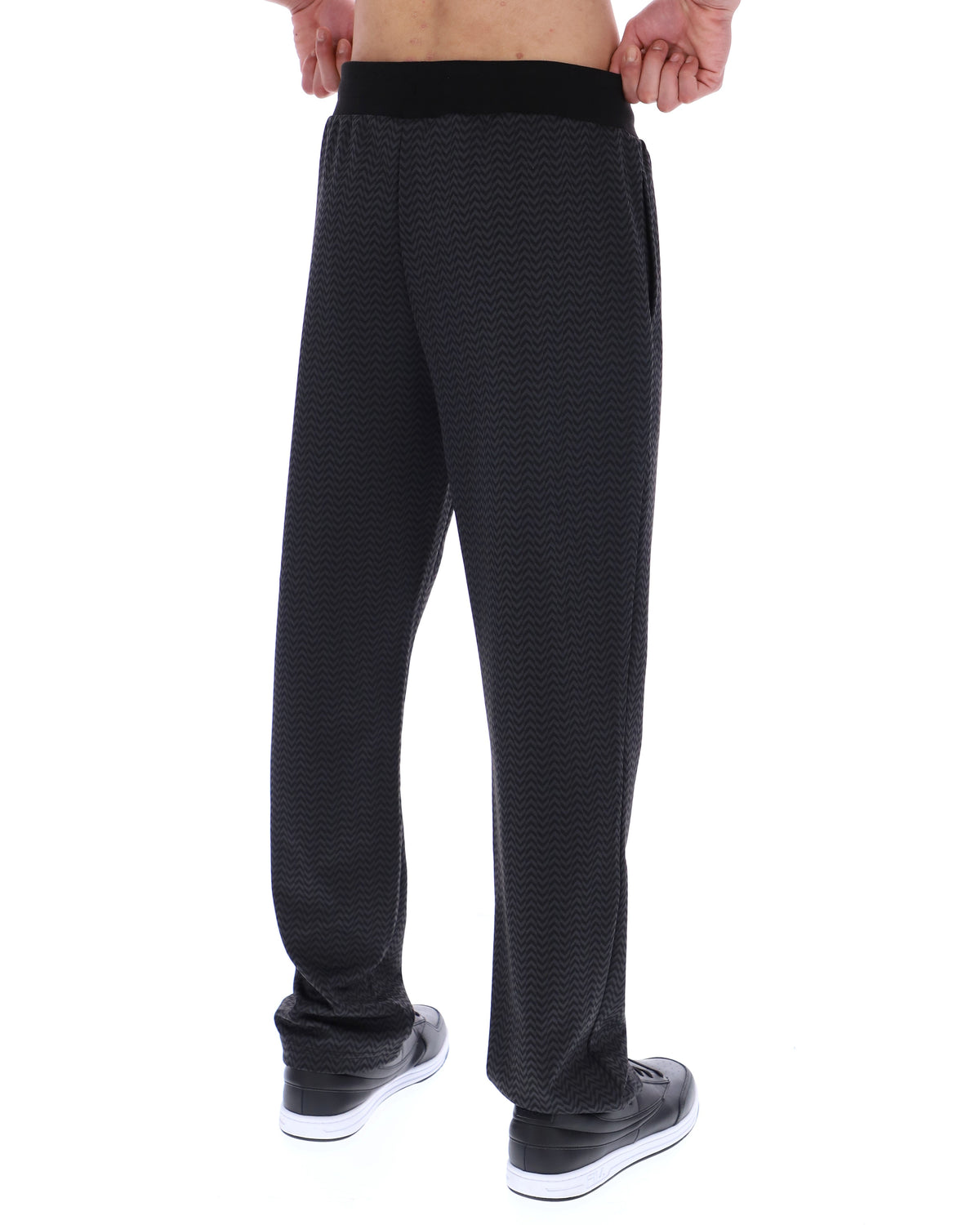 Black Edward Herringbone Pant - Black