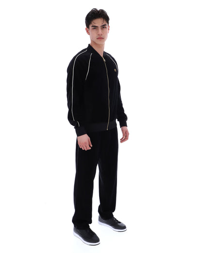 Black Fella Velour Jacket - Black