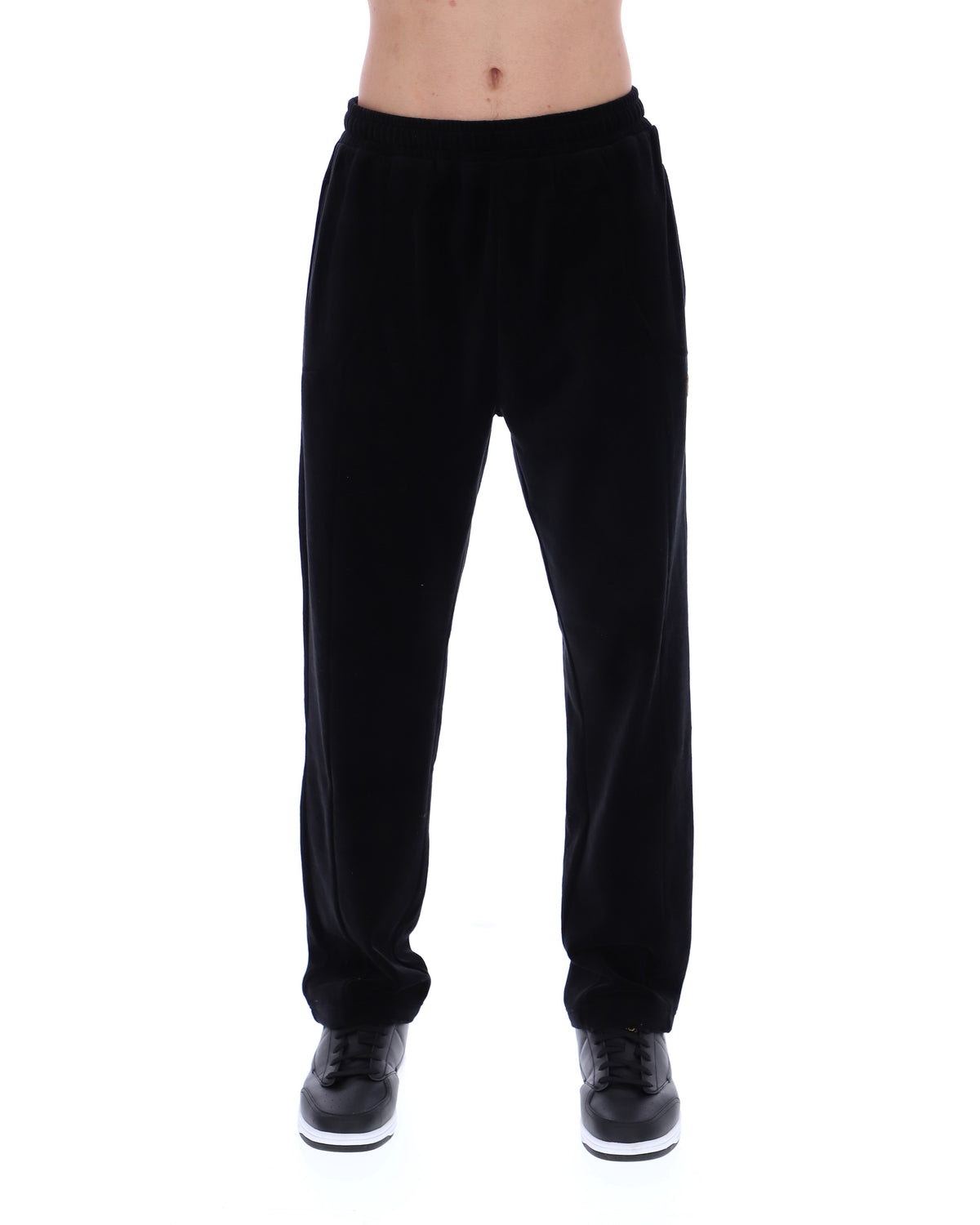 Black Lorrie Velour Track Pant - Black