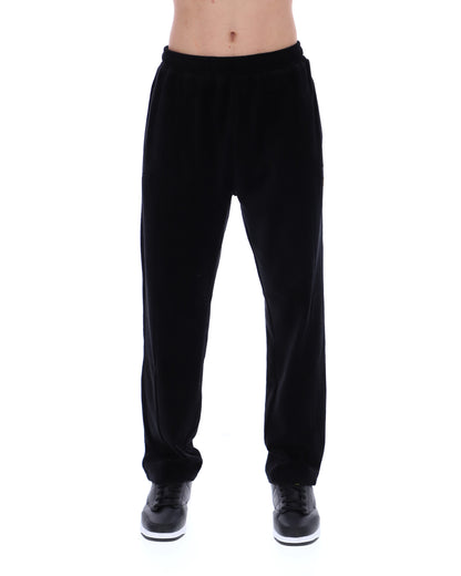 Black Lorrie Velour Track Pant - Black