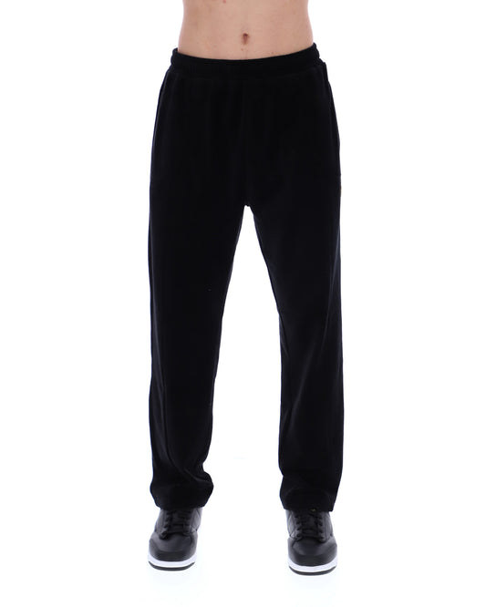Black Lorrie Velour Track Pant - Black