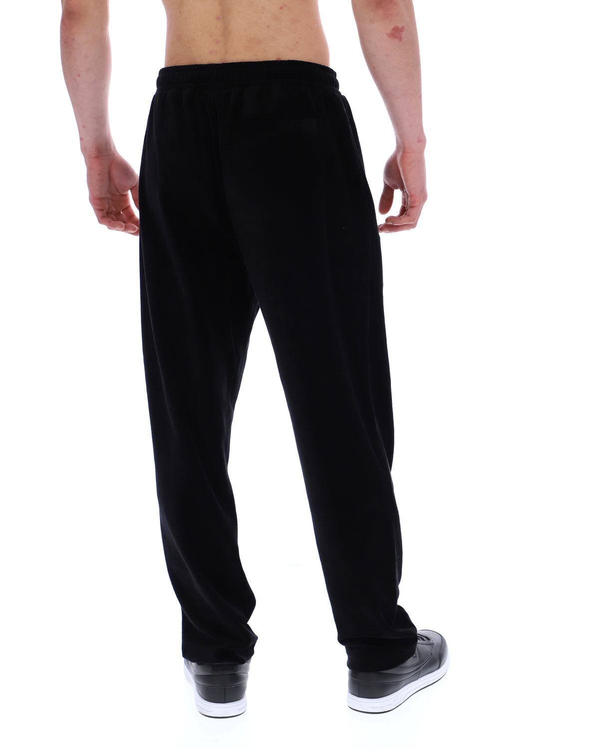 Black Lorrie Velour Track Pant - Black
