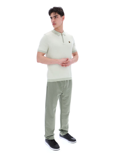 Sea Foam Marty Zip Polo - Minty Pastel: