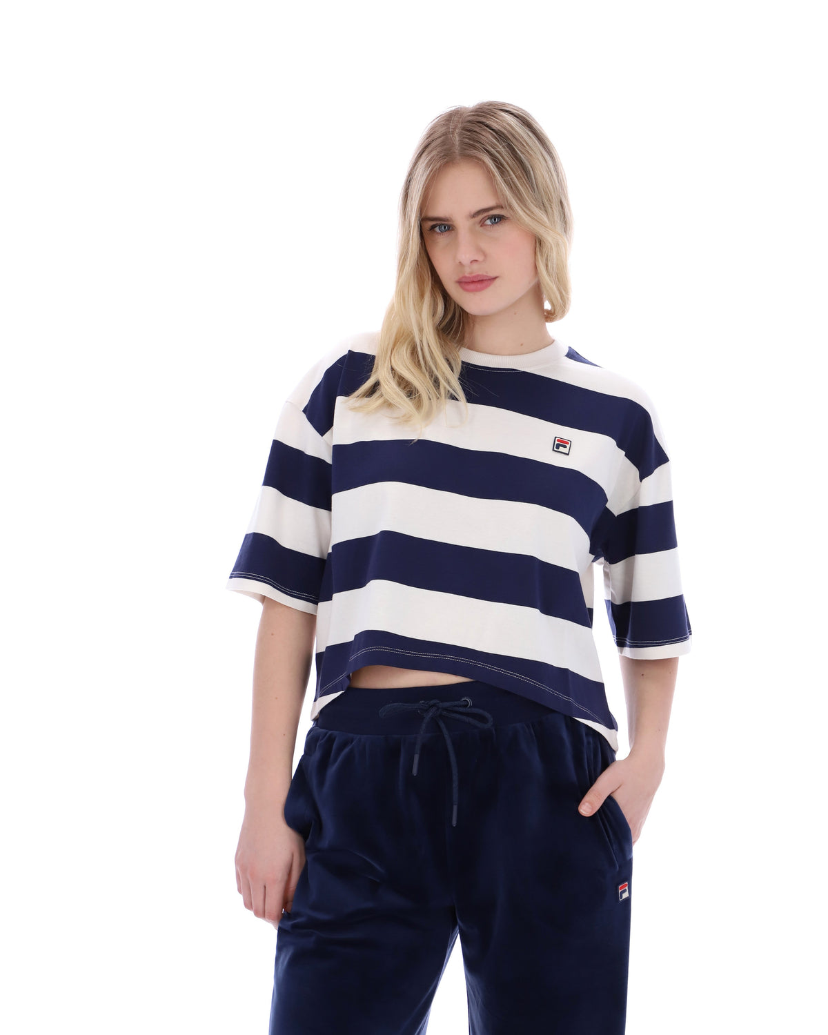 Fila Navy Genoa Boxy Cropped Tee - Fila Navy