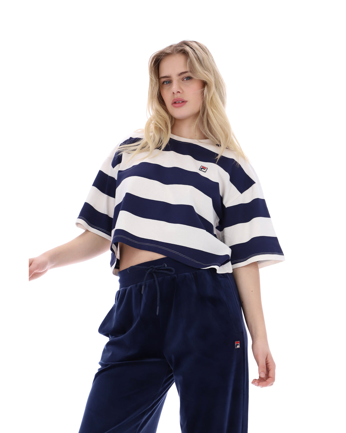 Fila Navy Genoa Boxy Cropped Tee - Fila Navy
