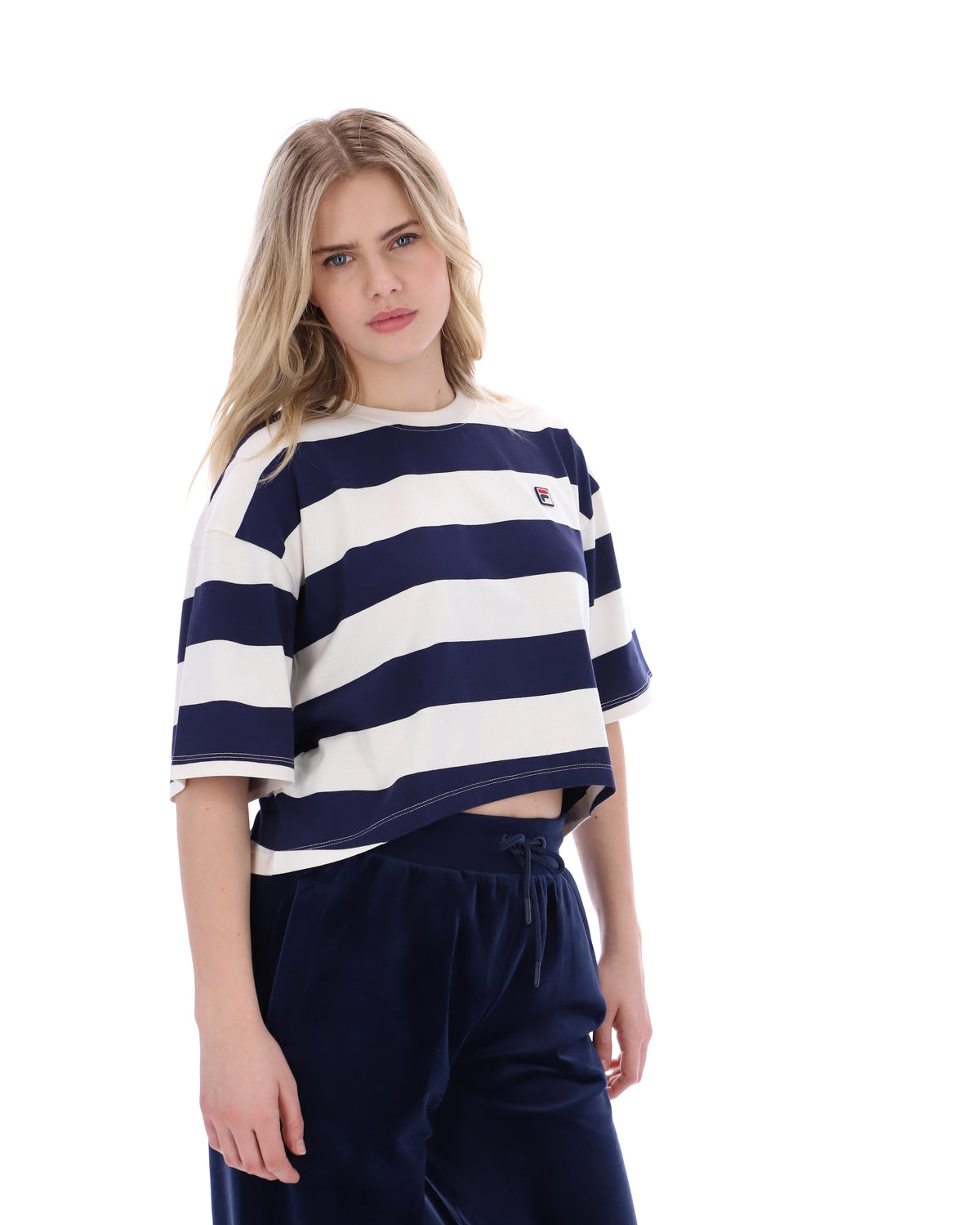Fila Navy Genoa Boxy Cropped Tee - Fila Navy