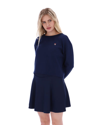 Fila Navy Sestri Wide Crew Neck Sweatshirt - Fila Navy