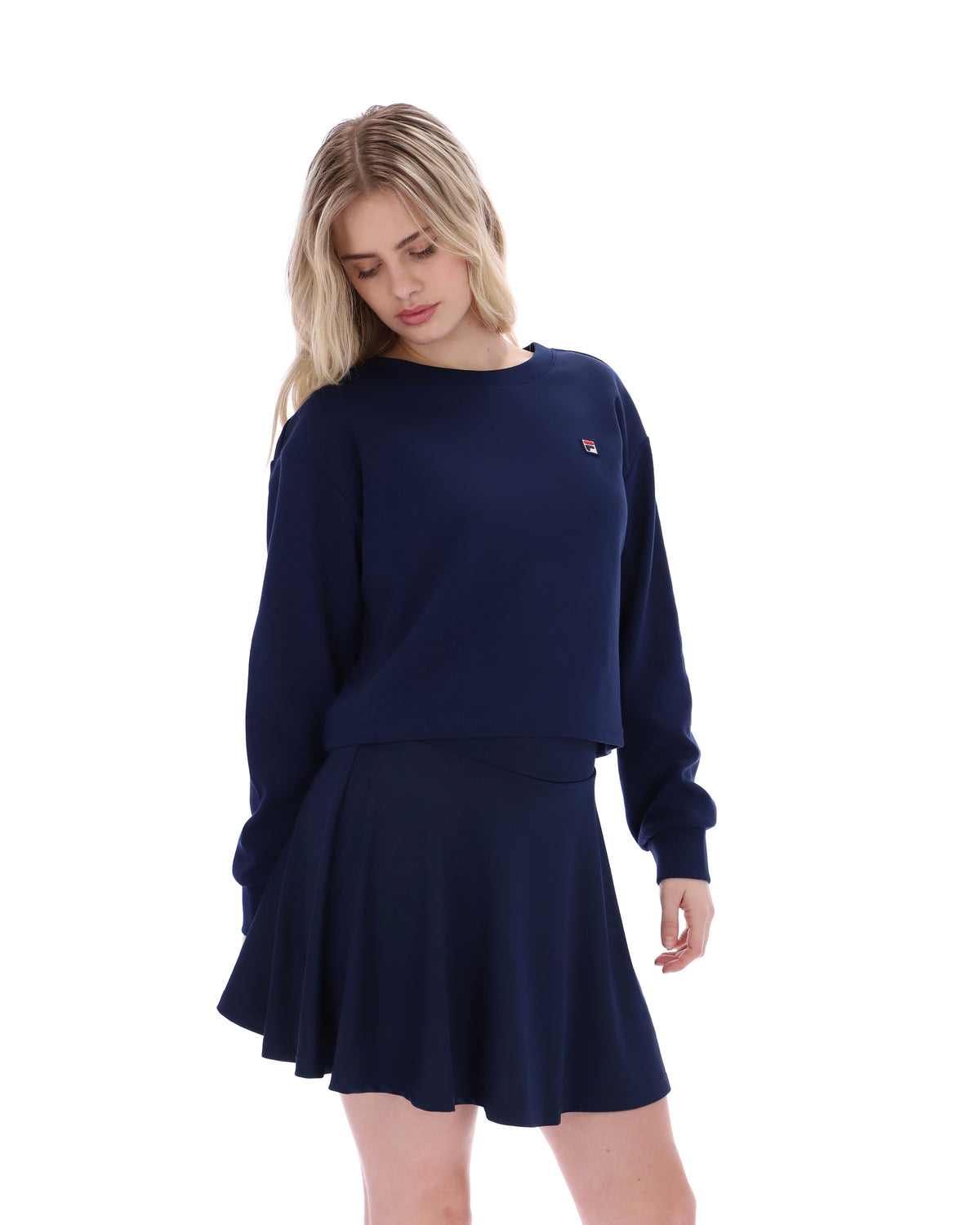 Fila Navy Sestri Wide Crew Neck Sweatshirt - Fila Navy