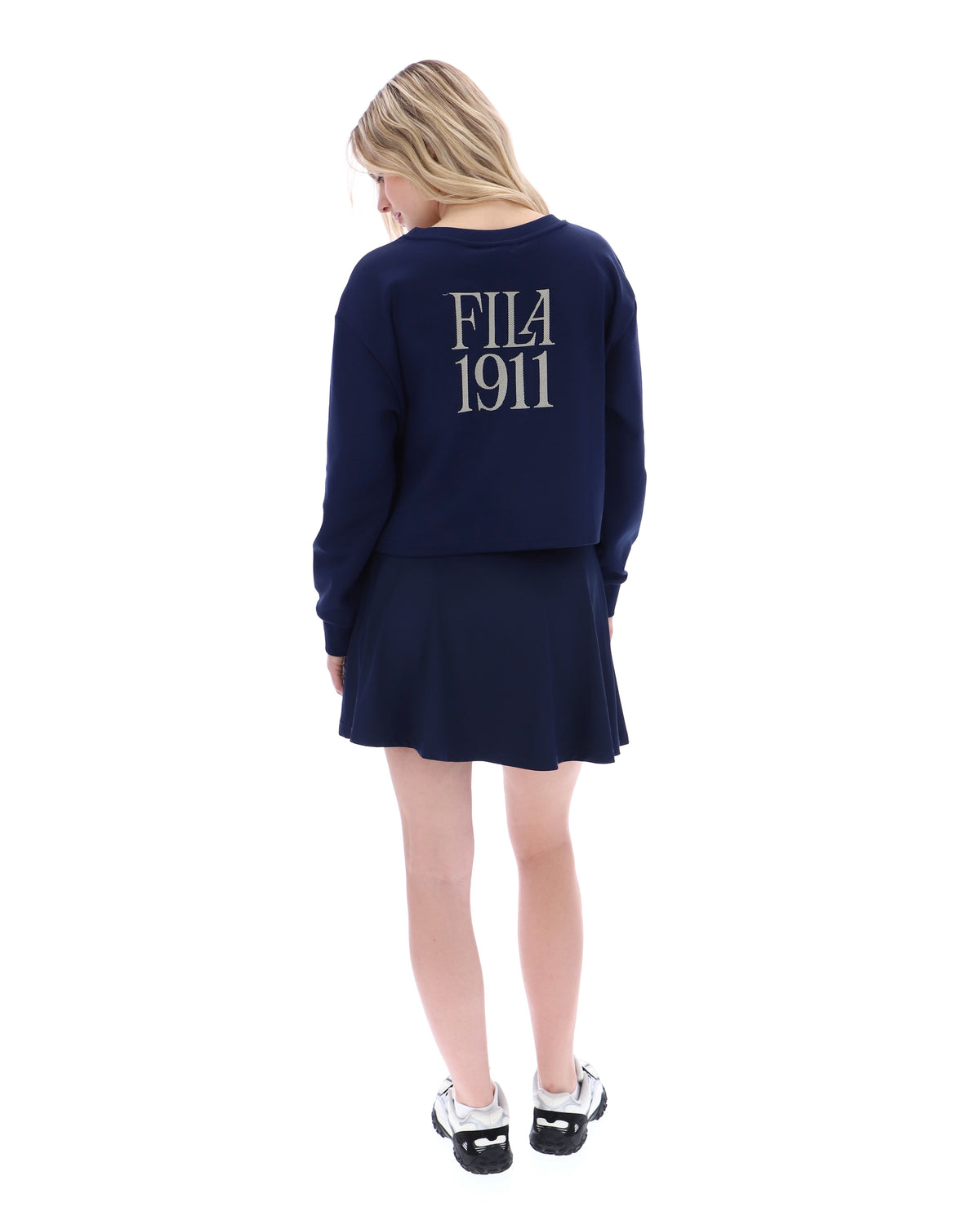 Fila Navy Sestri Wide Crew Neck Sweatshirt - Fila Navy