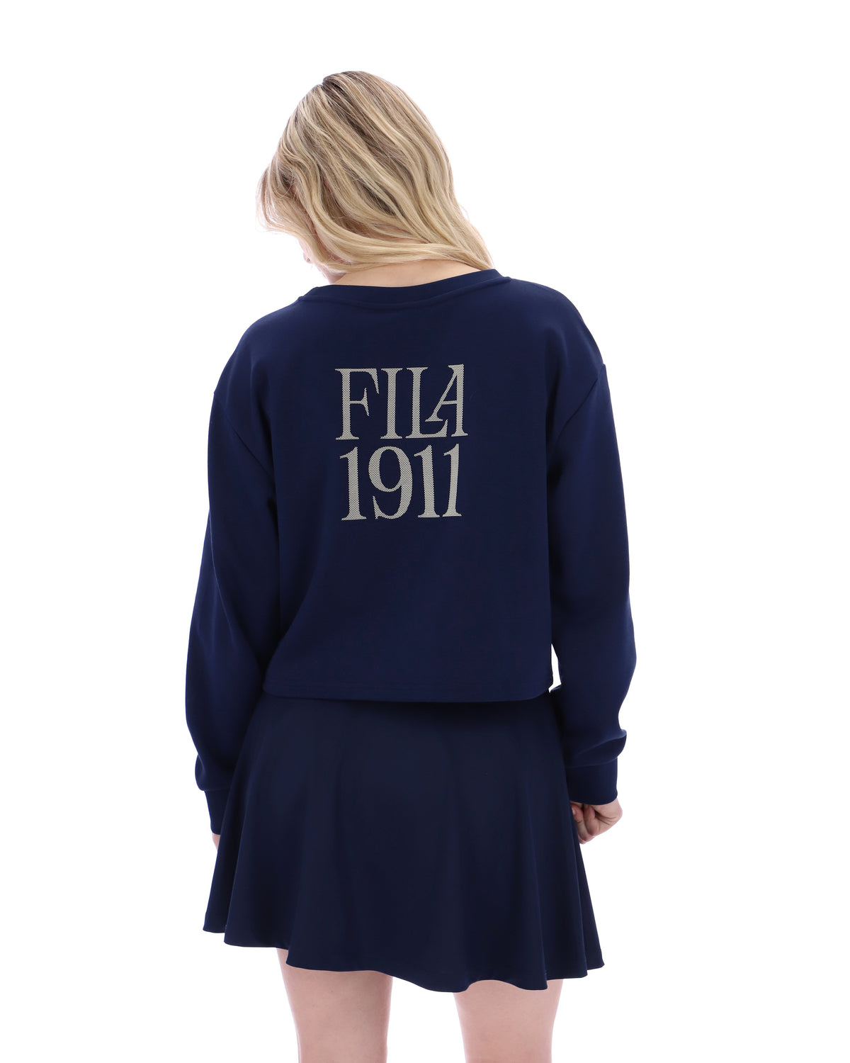 Fila Navy Sestri Wide Crew Neck Sweatshirt - Fila Navy