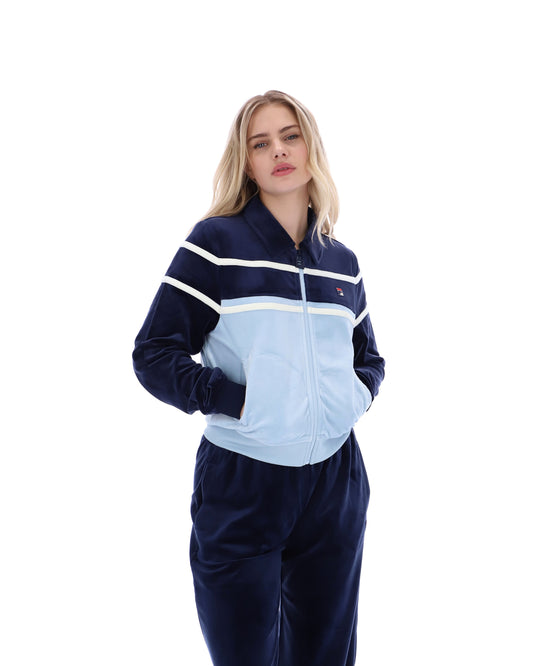 Fila Navy Giovana Cropped Zip-Up Top - Navy