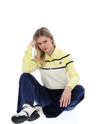 Wax Yellow Giovana Cropped Zip-Up Top - Lemon Chiffon