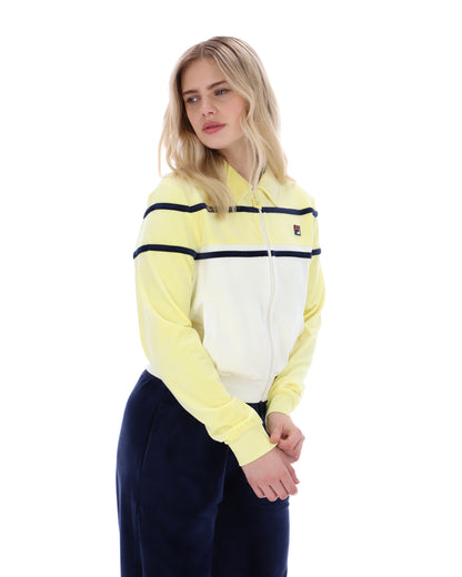 Wax Yellow Giovana Cropped Zip-Up Top - Lemon Chiffon