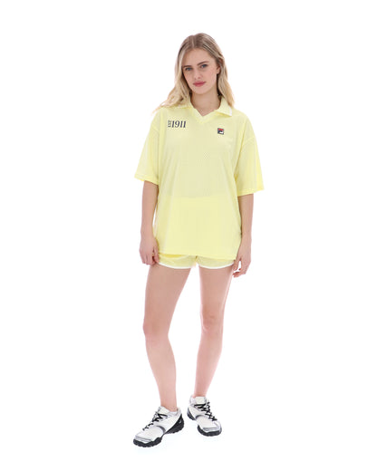 Wax Yellow Vernazza Football Collar Tee - Pantone Yellow