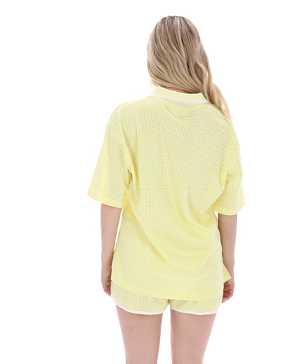 Wax Yellow Vernazza Football Collar Tee - Pantone Yellow
