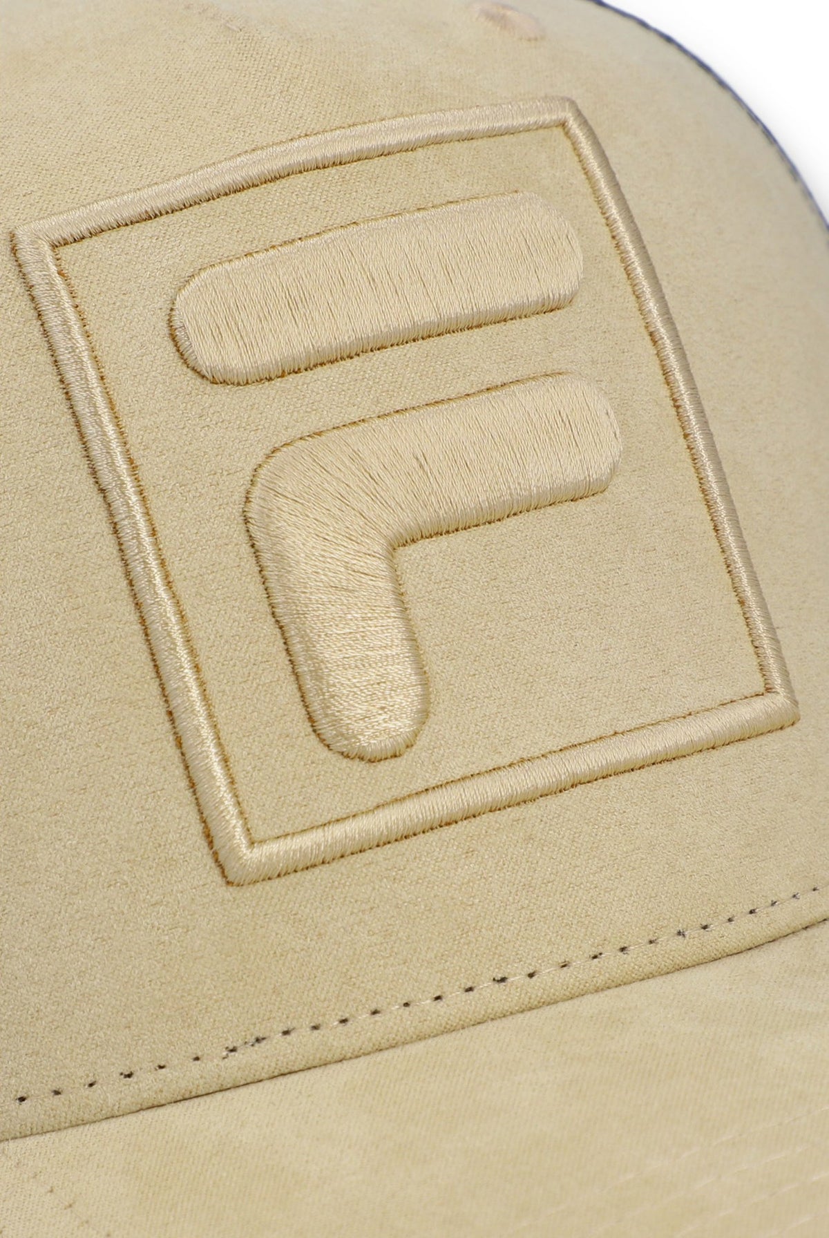 Classic Beige Turo Large F-Box Tonal Embroidered Suede Mesh-Back Cap - Cambridge Cream