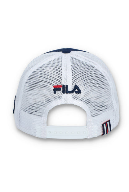 Fila Navy Wells Slogan Neoprene Mesh-Back Cap - Bold Navy