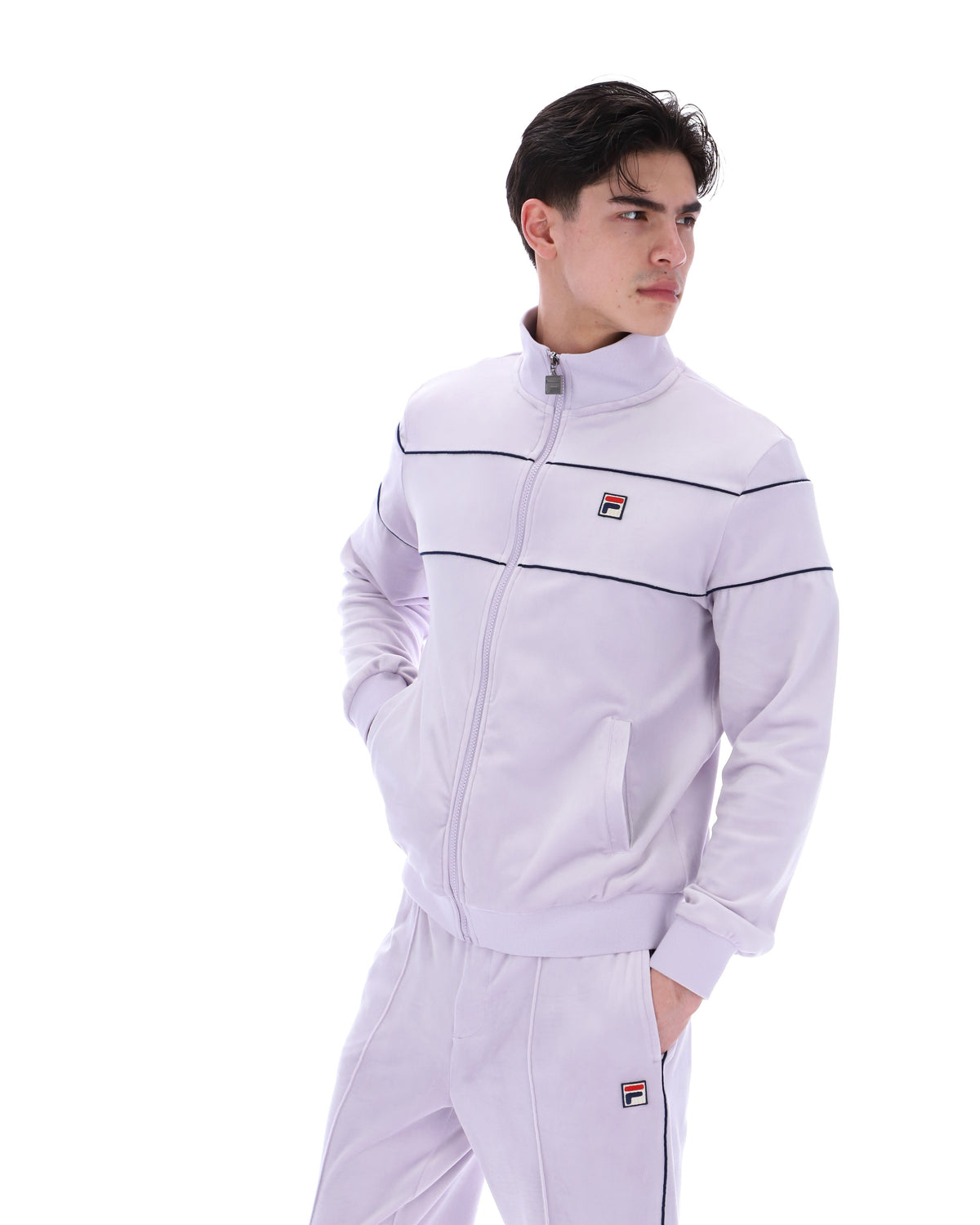 Misty Lilac Vittorio Velour Track Tops - Misty Lilac