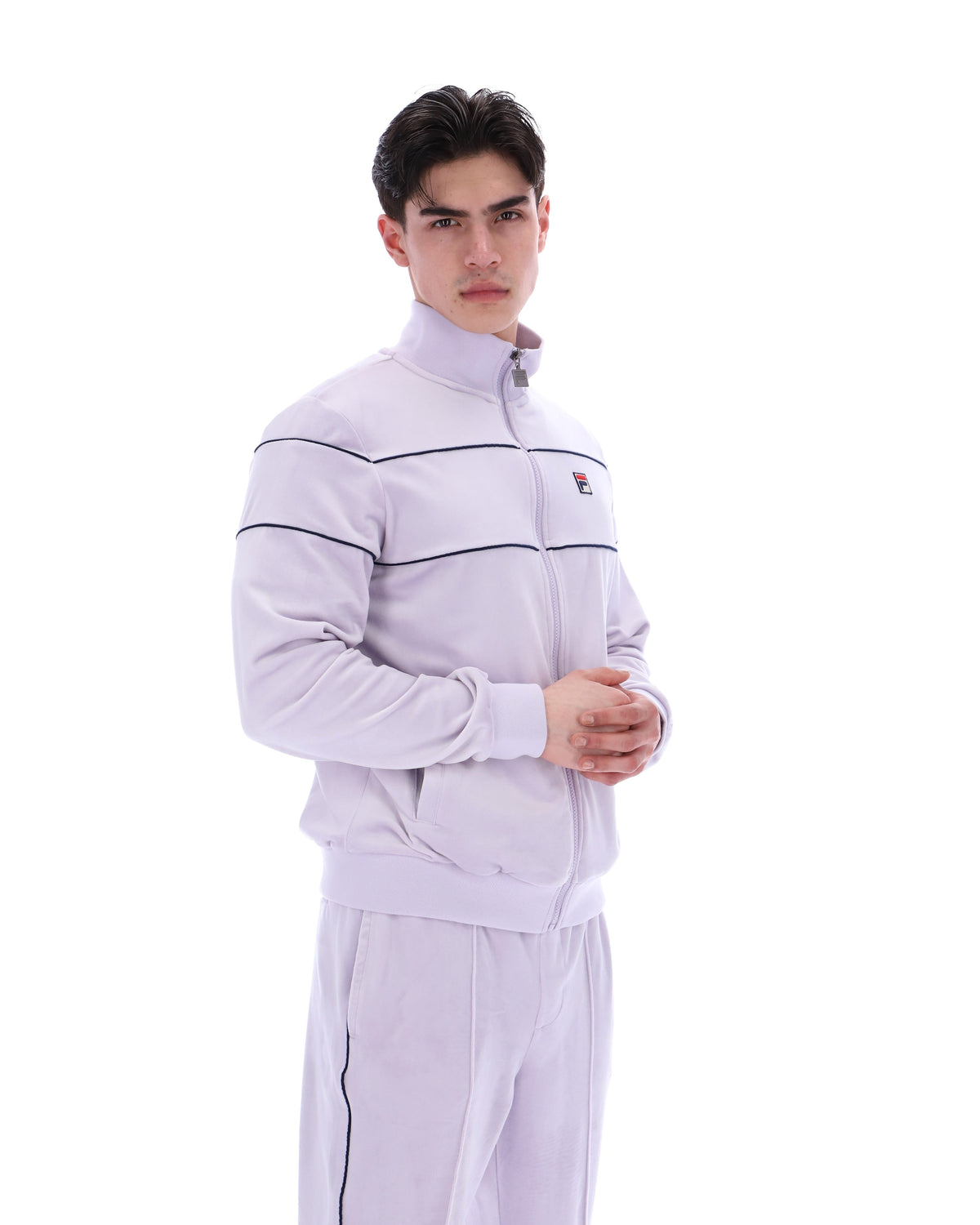 Misty Lilac Vittorio Velour Track Tops - Misty Lilac