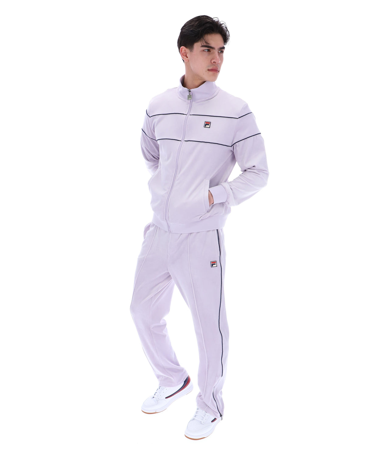 Misty Lilac Vittorio Velour Track Tops - Misty Lilac