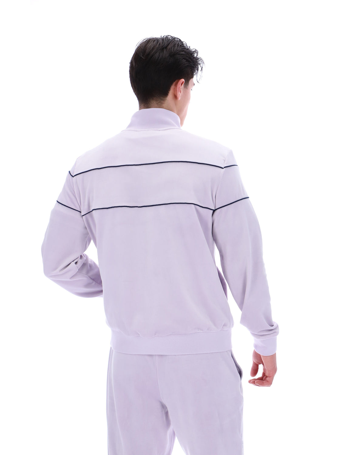 Misty Lilac Vittorio Velour Track Tops - Misty Lilac