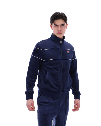 Fila Navy Vittorio Velour Track Top - Fila Navy
