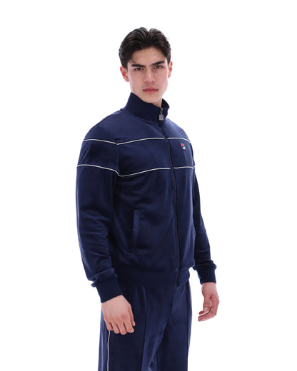 Fila Navy Vittorio Velour Track Top - Fila Navy