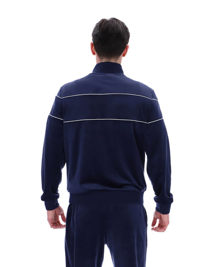 Fila Navy Vittorio Velour Track Top - Fila Navy