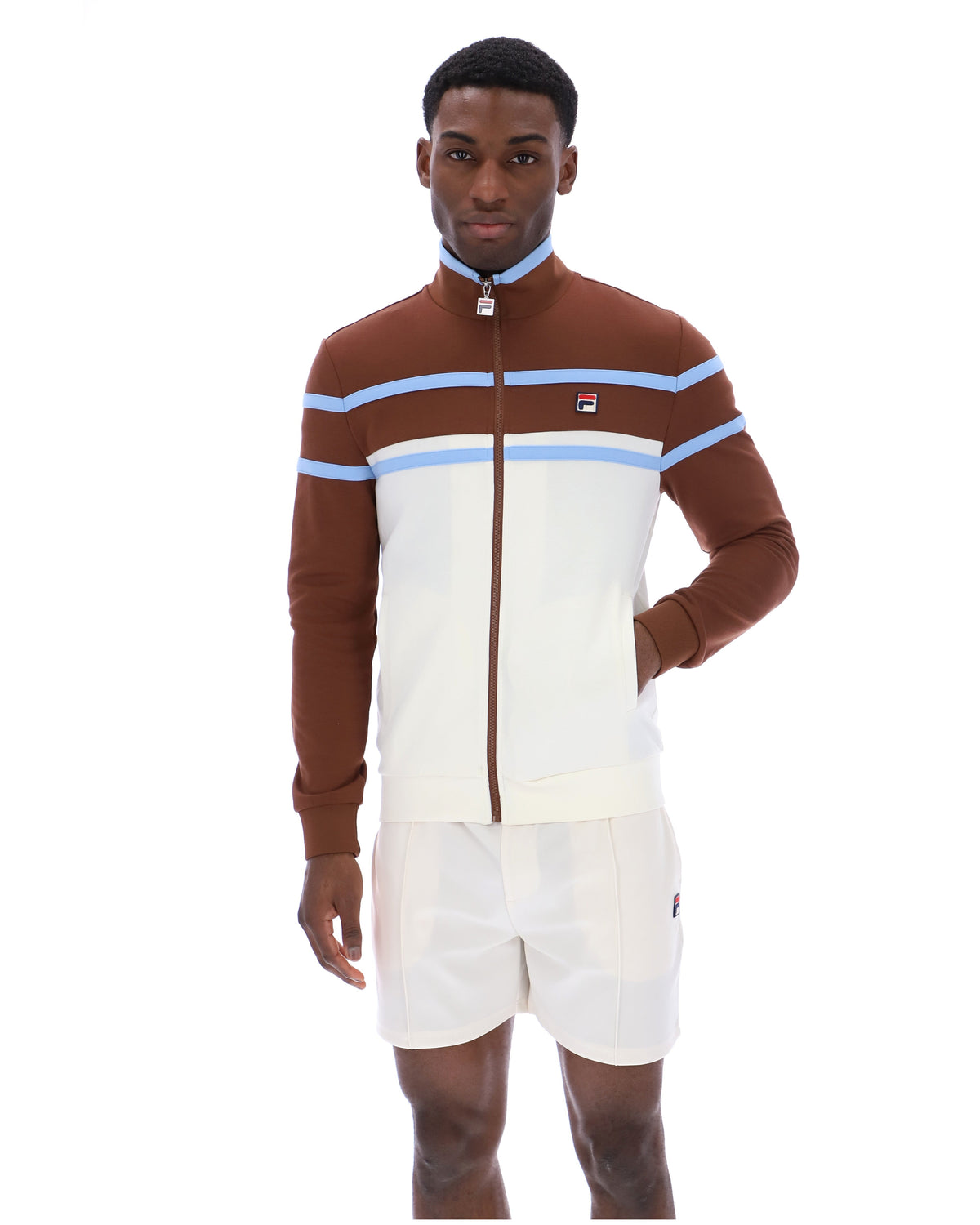 Gardenia Giovanni Contrast Panels Track Top - Gardenia