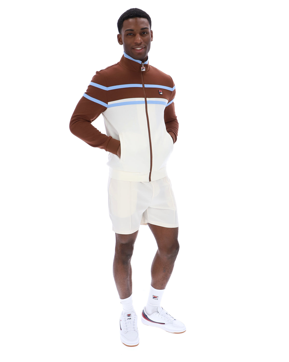 Gardenia Giovanni Contrast Panels Track Top - Gardenia