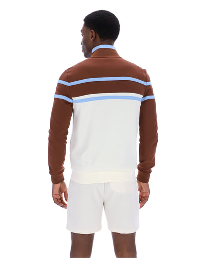 Gardenia Giovanni Contrast Panels Track Top - Gardenia
