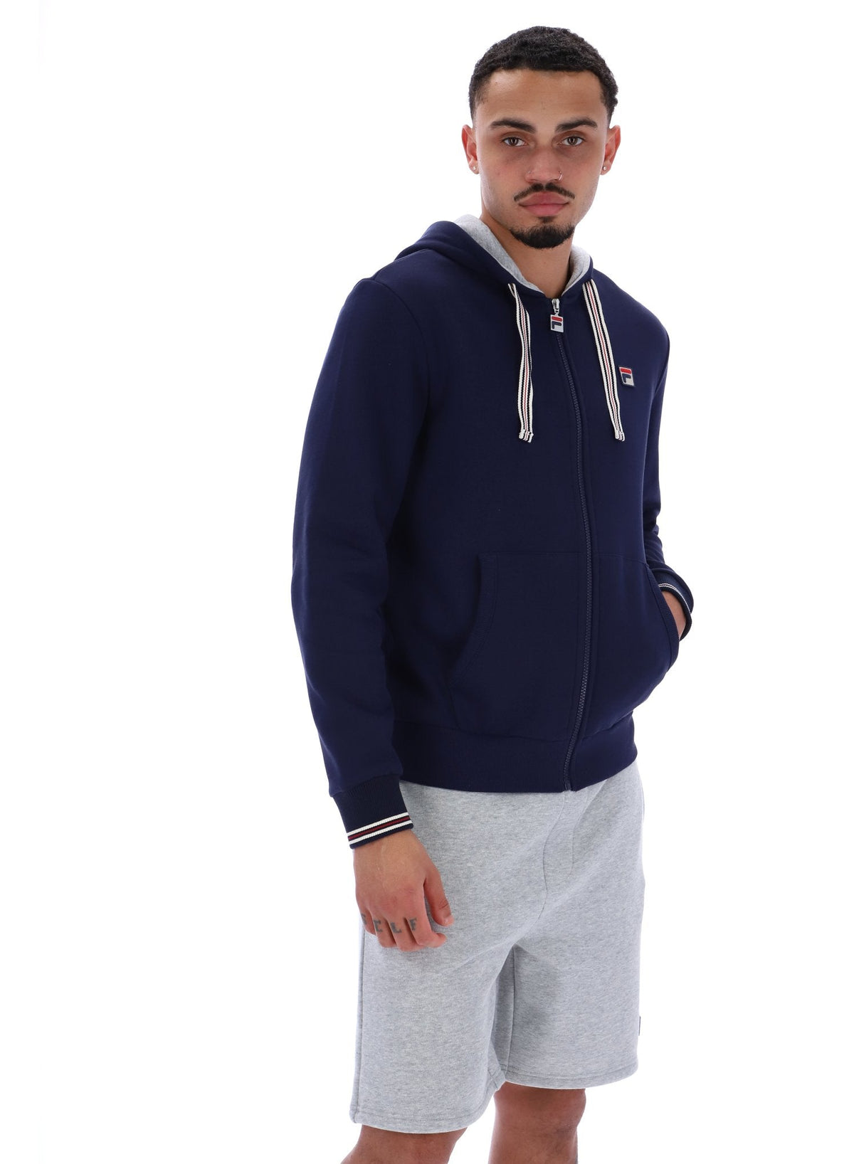 Fila Navy Tenconi Zip Up Hoodie - Fila Navy