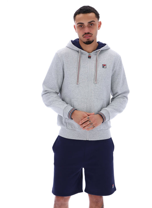 Grey Marl Tenconi Zip Up Hoodie - Light Grey Marl