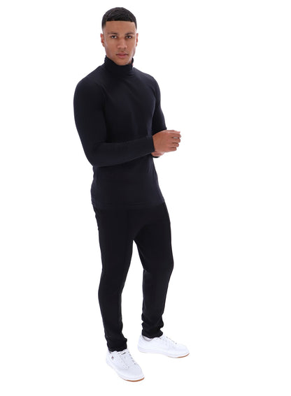 Black 19th Classic Roll Neck Sweater - Black