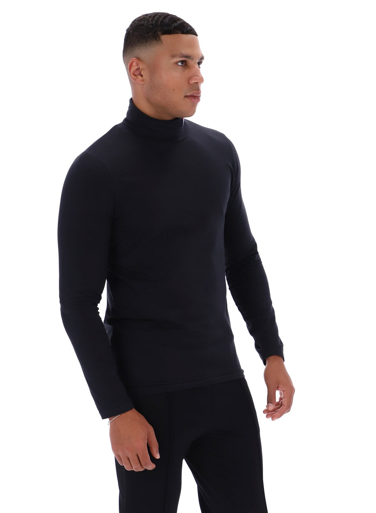 Black 19th Classic Roll Neck Sweater - Black