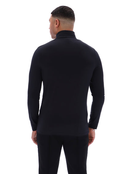 Black 19th Classic Roll Neck Sweater - Black