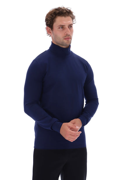 Peacoat 19th Classic Roll Neck Sweater - Peacoat