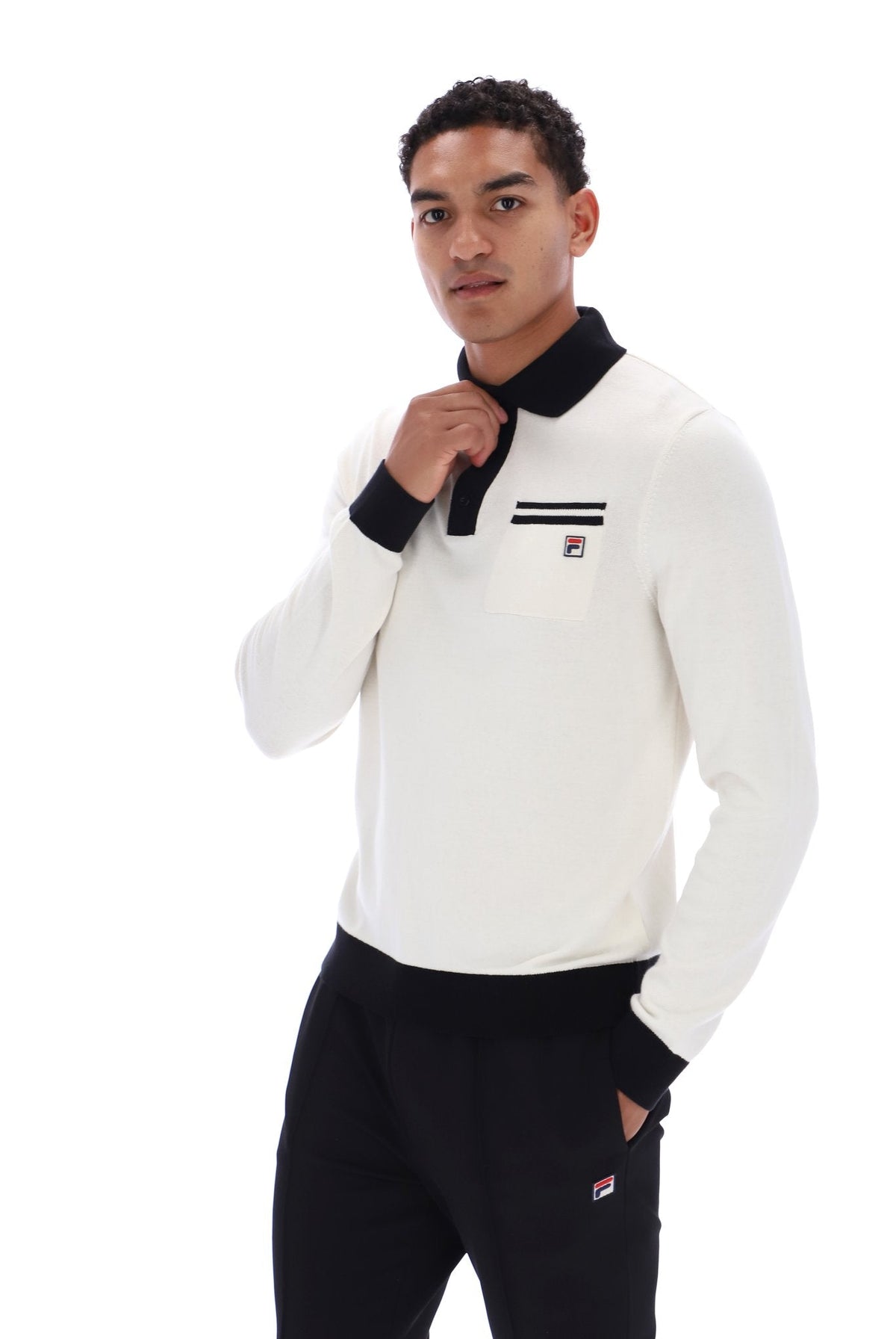 Gardenia Francis Knitted Long Sleeve Polo - Gardenia