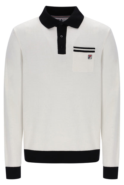 Gardenia Francis Knitted Long Sleeve Polo - Gardenia