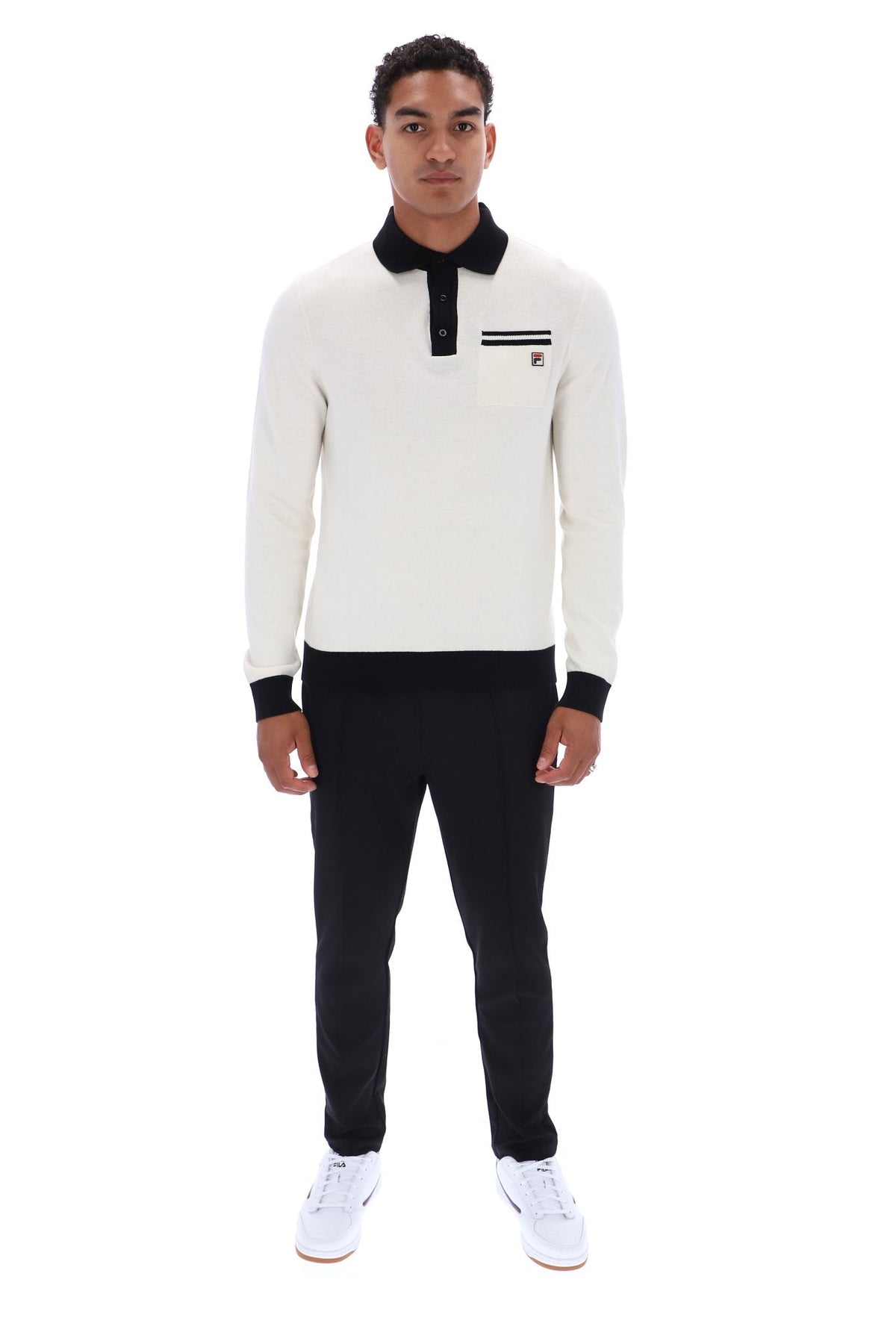 Gardenia Francis Knitted Long Sleeve Polo - Gardenia