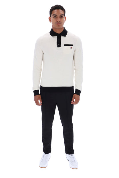 Gardenia Francis Knitted Long Sleeve Polo - Gardenia