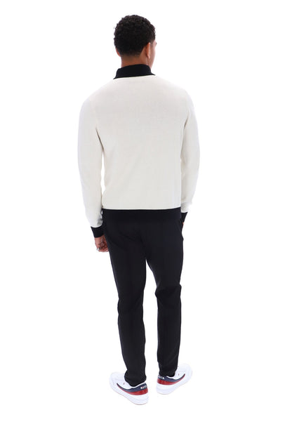 Gardenia Francis Knitted Long Sleeve Polo - Gardenia
