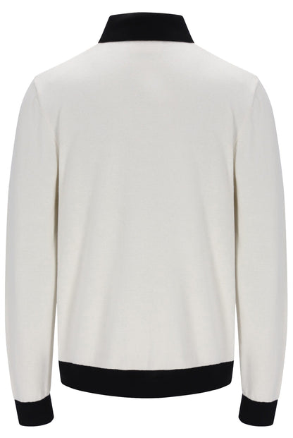 Gardenia Francis Knitted Long Sleeve Polo - Gardenia