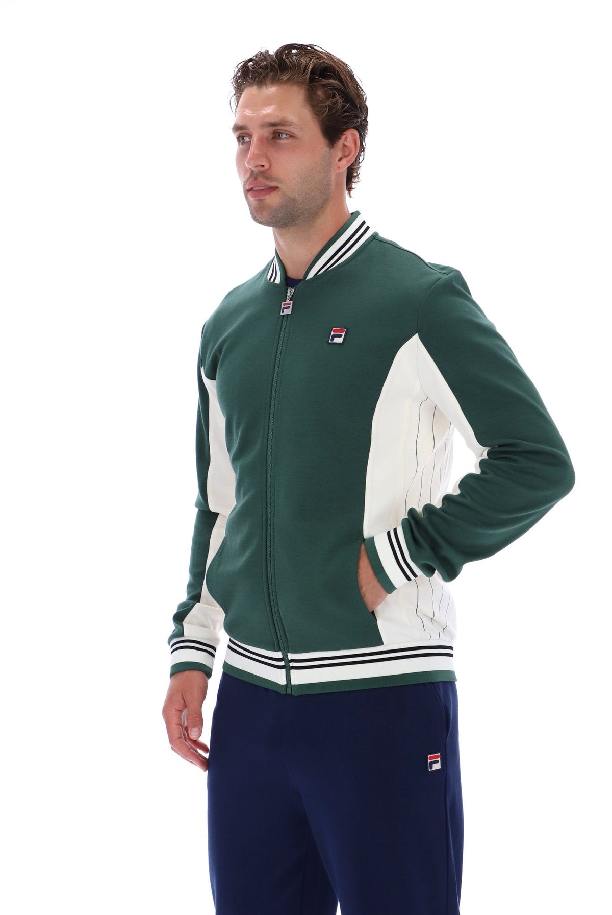Pine Needle Settanta Baseball Track Top - Pine Needle