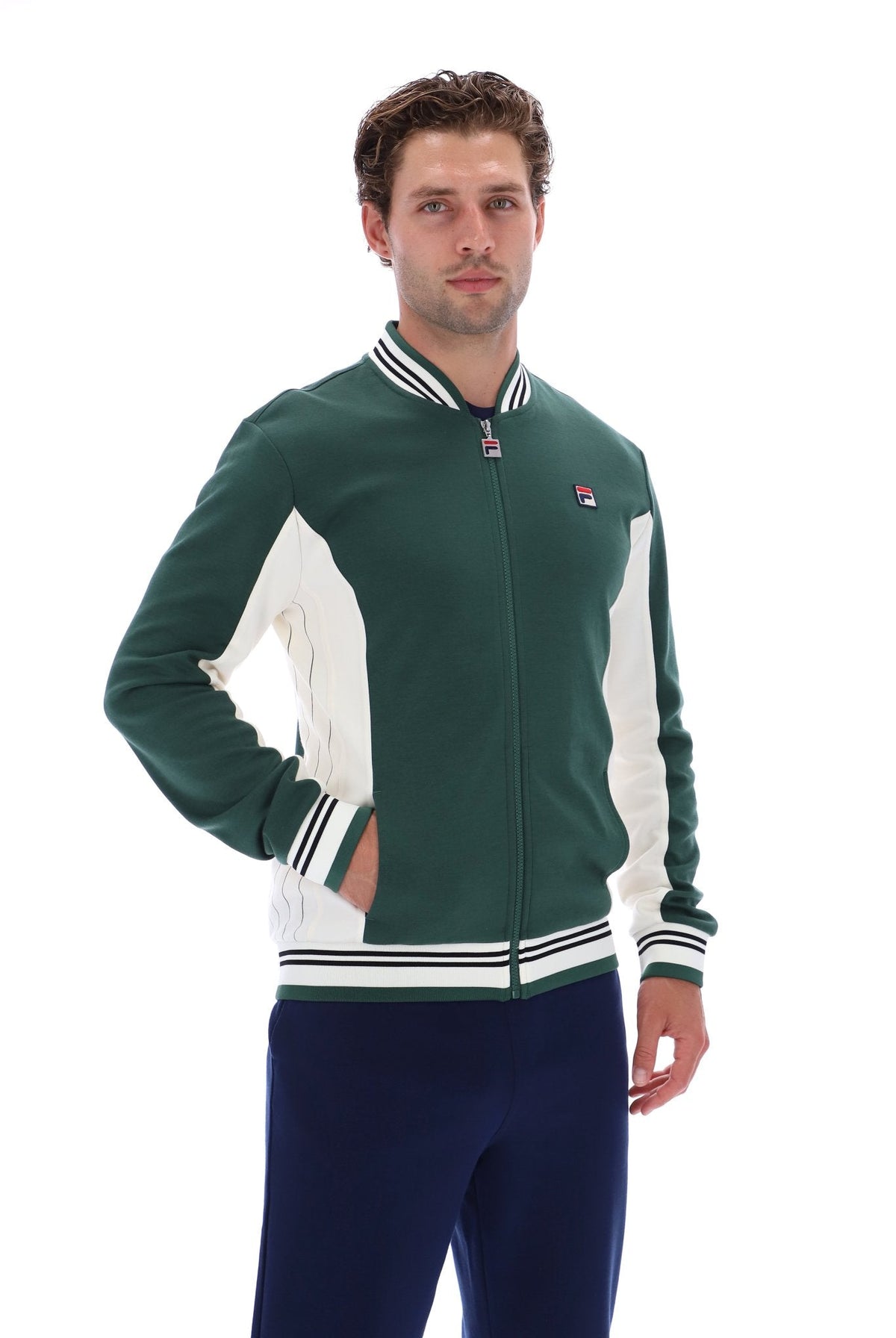 Pine Needle Settanta Baseball Track Top - Pine Needle