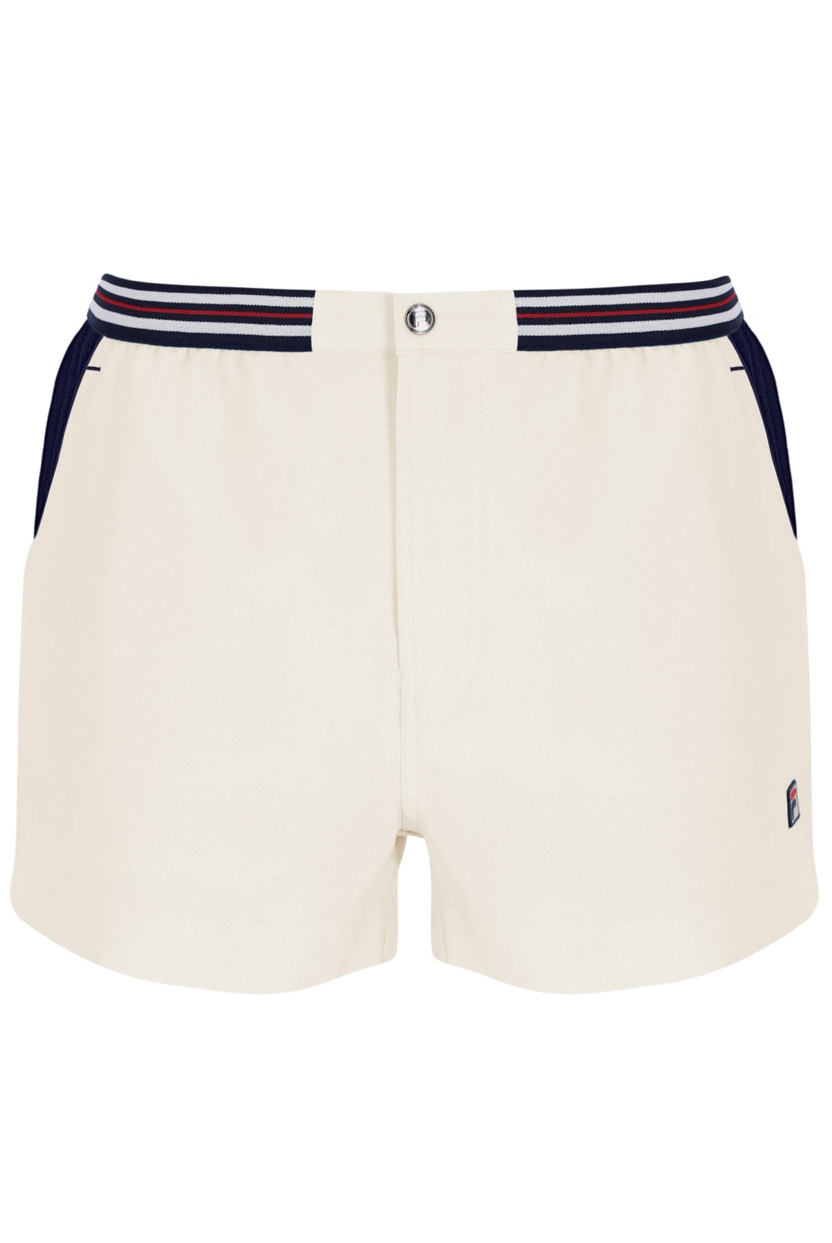 Gardenia High Tide Terry Pocket Stripe Shorts - Cream White